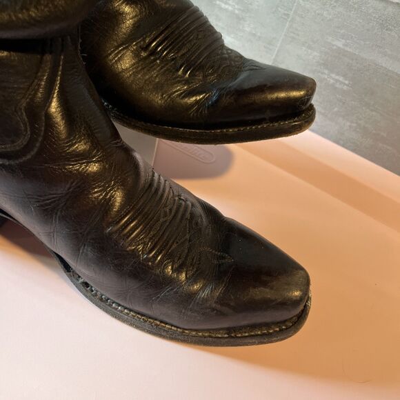 Vintage Boots & Boogie Santa Fe Men’s Black Leather Cowboy Boots Size 9.5 D main image 14
